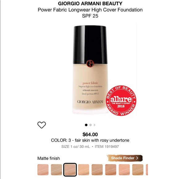giorgio armani foundation finder